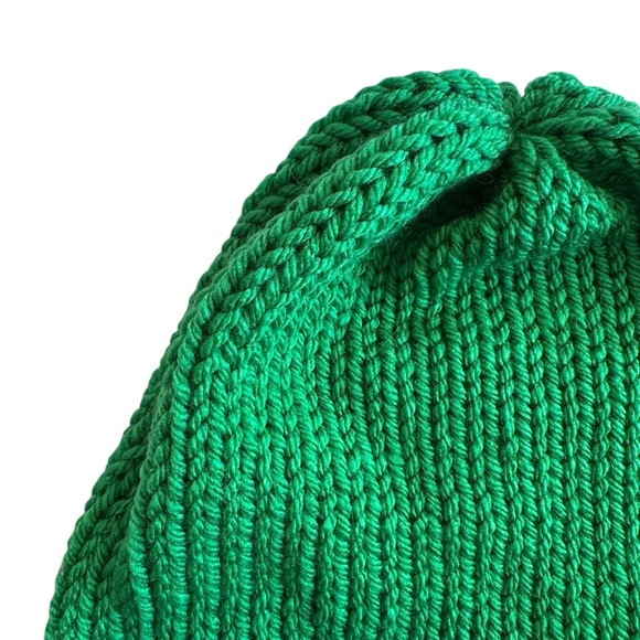 Vibrant Green and Red Kids Knit Beanie - Picture 4 of 5
